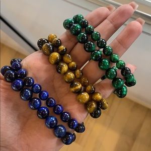 Brown, blue or green tigereye bracelet